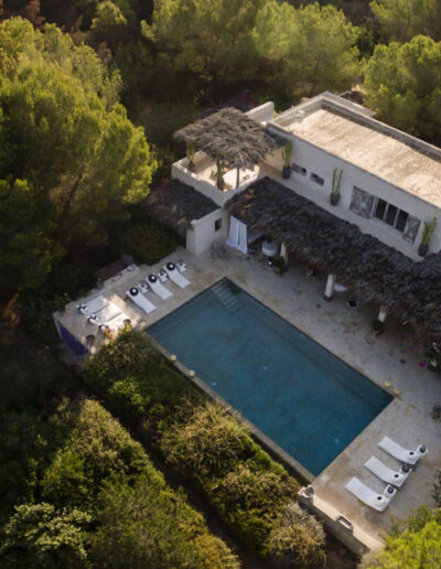 beautiful view of the luxury property Villa Carlos for rent in formentera surrounded by nature