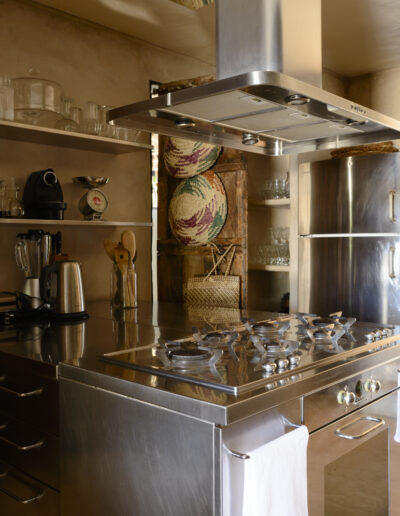fully equipped kitchen in the luxury Villa Carlos for rent in formentera