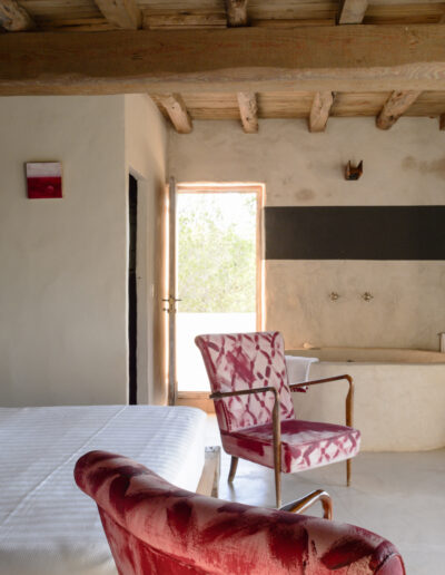 refined master suite in the luxury Villa Carlos for rent in cap de barberia in formentera