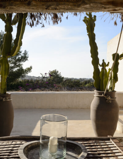 cactus and view on the roof of luxury Villa Carlos for rent in formentera