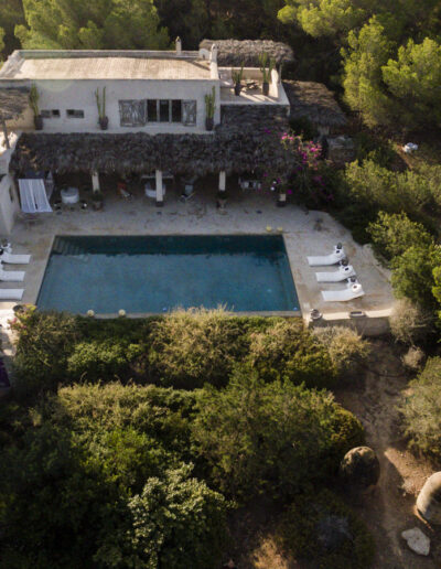 view of the property Villa Carlos for rent in formentera from above