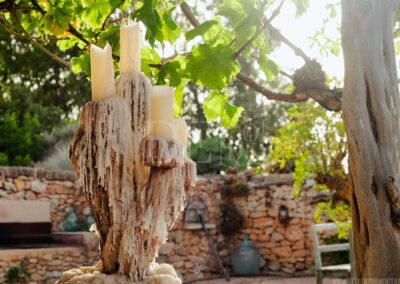 wax details in the charming decorations of luxury villa casanita for rent in formentera