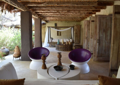 relaxing outdoor terrace in the breathtaking Villa Carlos for rent in cap de barberia in formentera