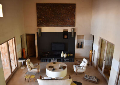 living room with tv in the lovely Villa Carlos for rent In cap de barberia in formentera