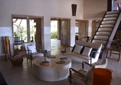 relax area with sofas and chairs in the luxury Villa Carlos for rent in formentera