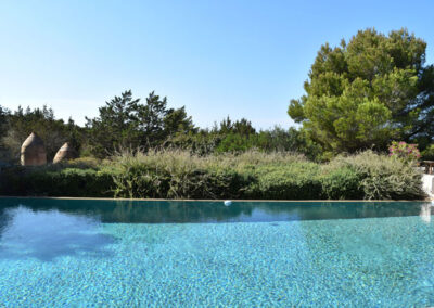 cristalline water in the swimming pool of Villa Carlos in cap de barberia in formentera